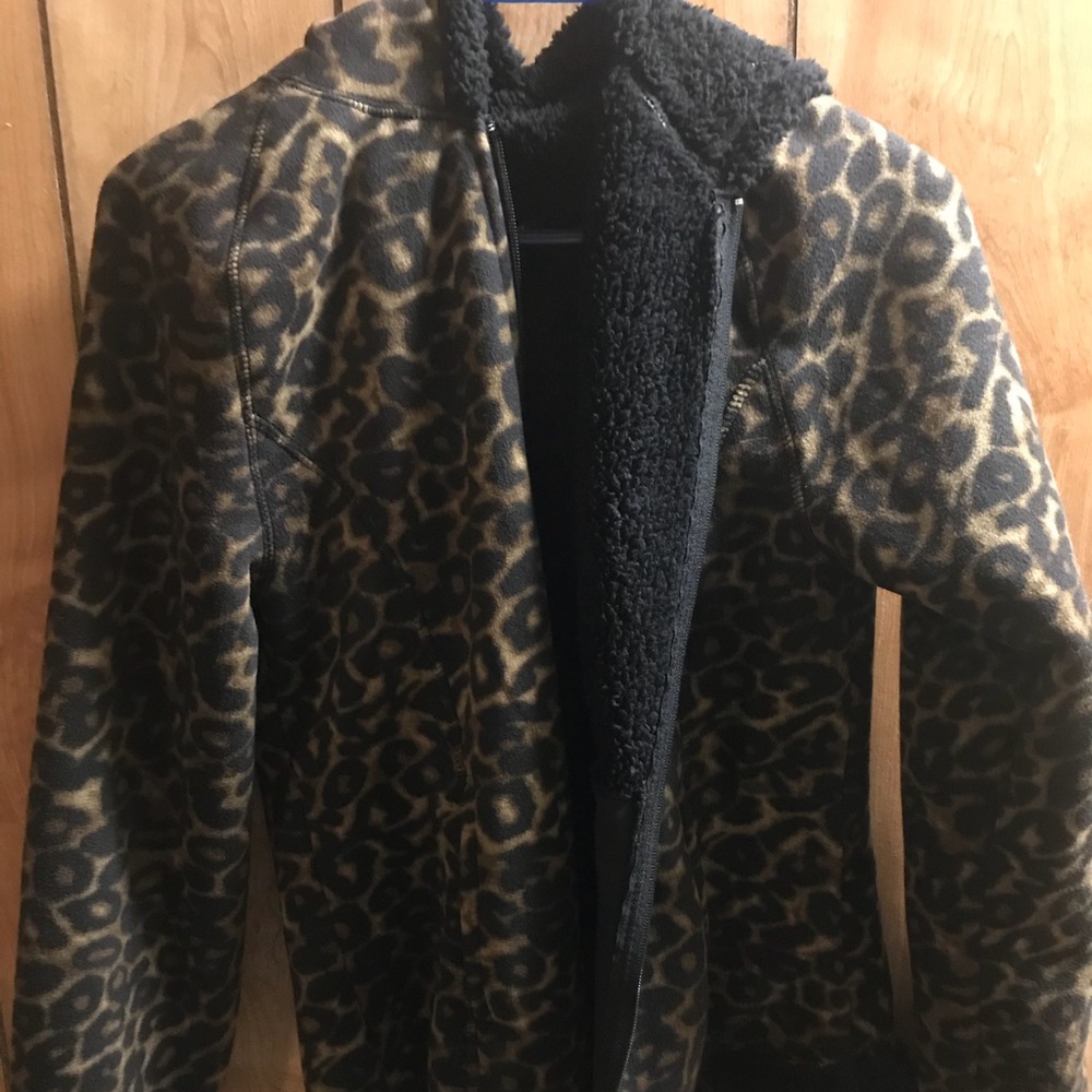 Fuzzy leopard jacket
